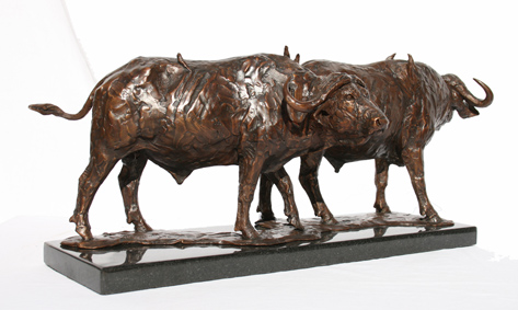 buffalo bronze african fineart